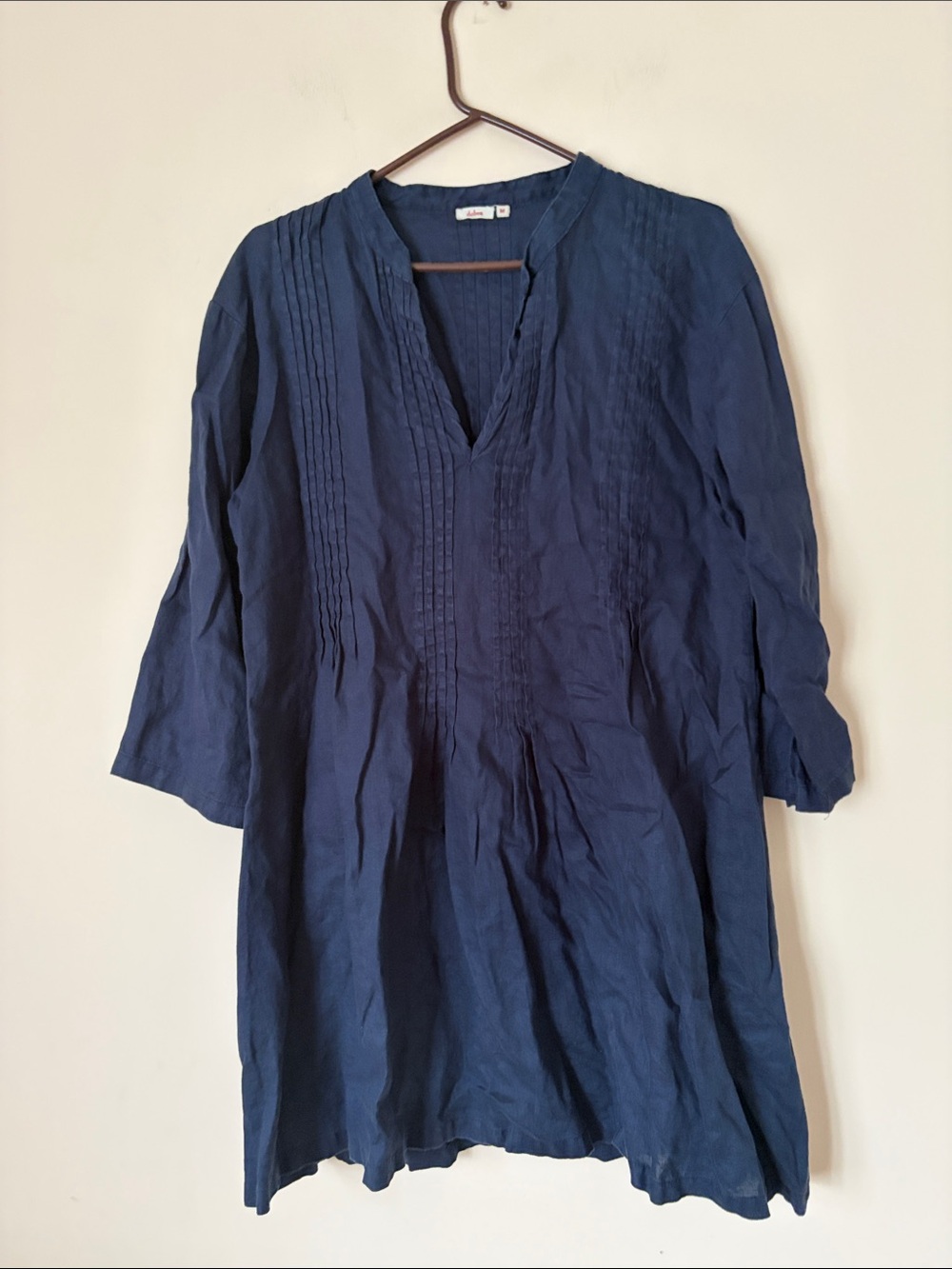 Dolma navy blue linen dress